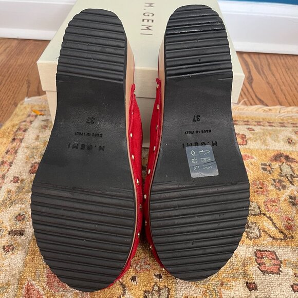M. Gemi Red leather clogs - Picture 5 of 11